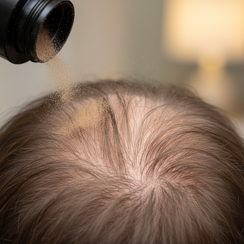 Hair fibers creating fuller, thicker hair appearance