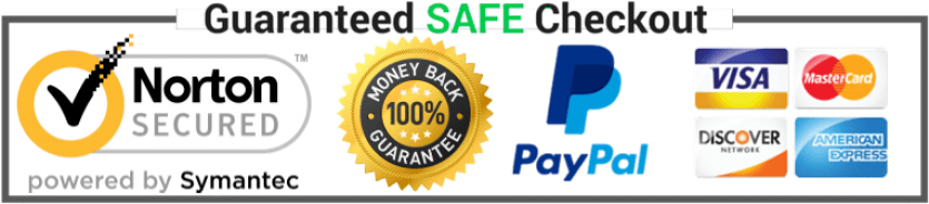 Guaranteed SAFE Checkout - Norton Secured, Money Back Guarantee, Visa, Mastercard, Amex, PayPal, Discover