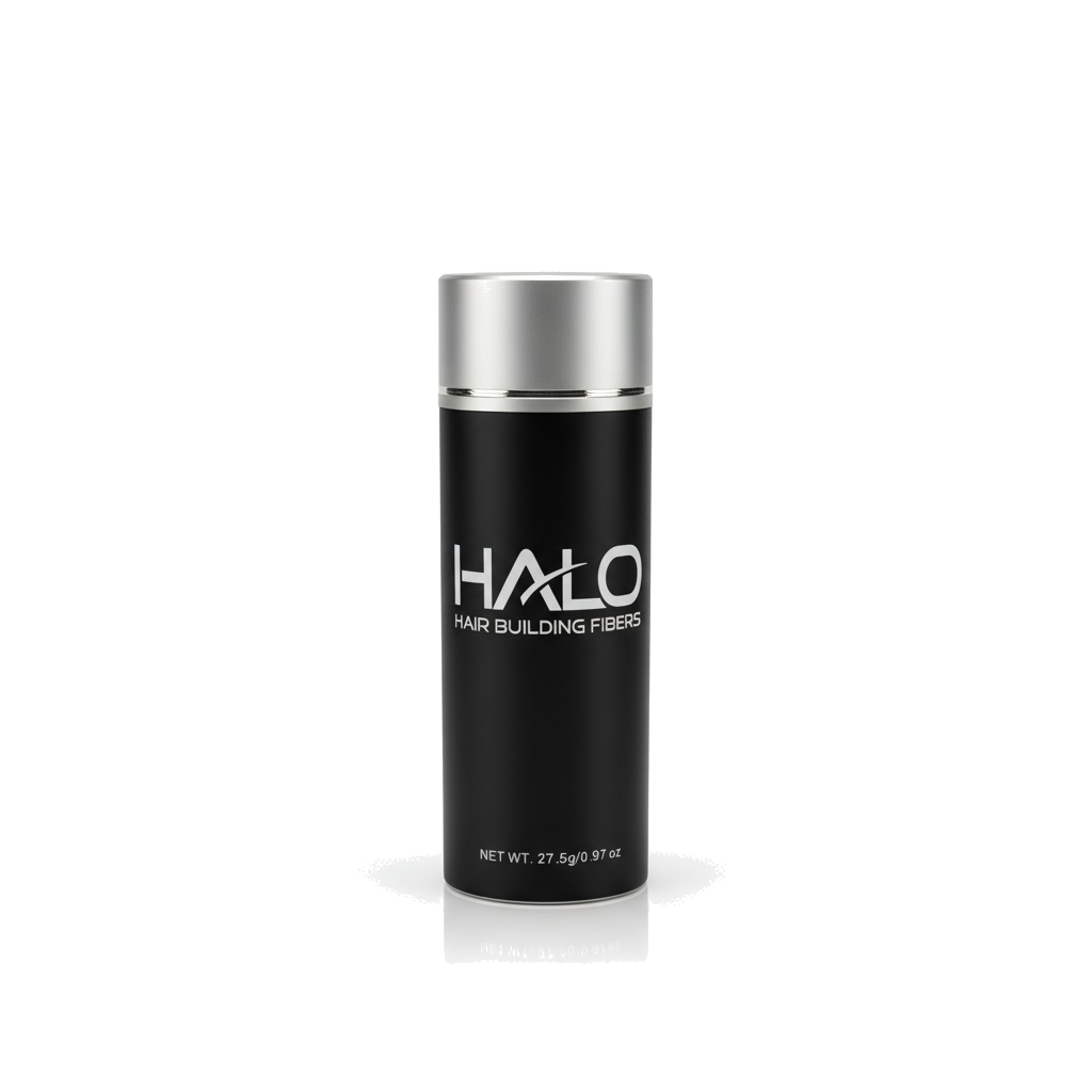 Halo Fibers Premium Keratin Hair Building Fibers Product Bottle